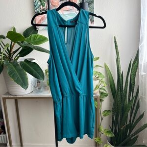 BCBG teal sleeveless romper